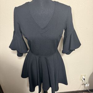 Women’s Size Small Marc Bouwer Black Mini Bell Sleeve Flowy Party Date Dress